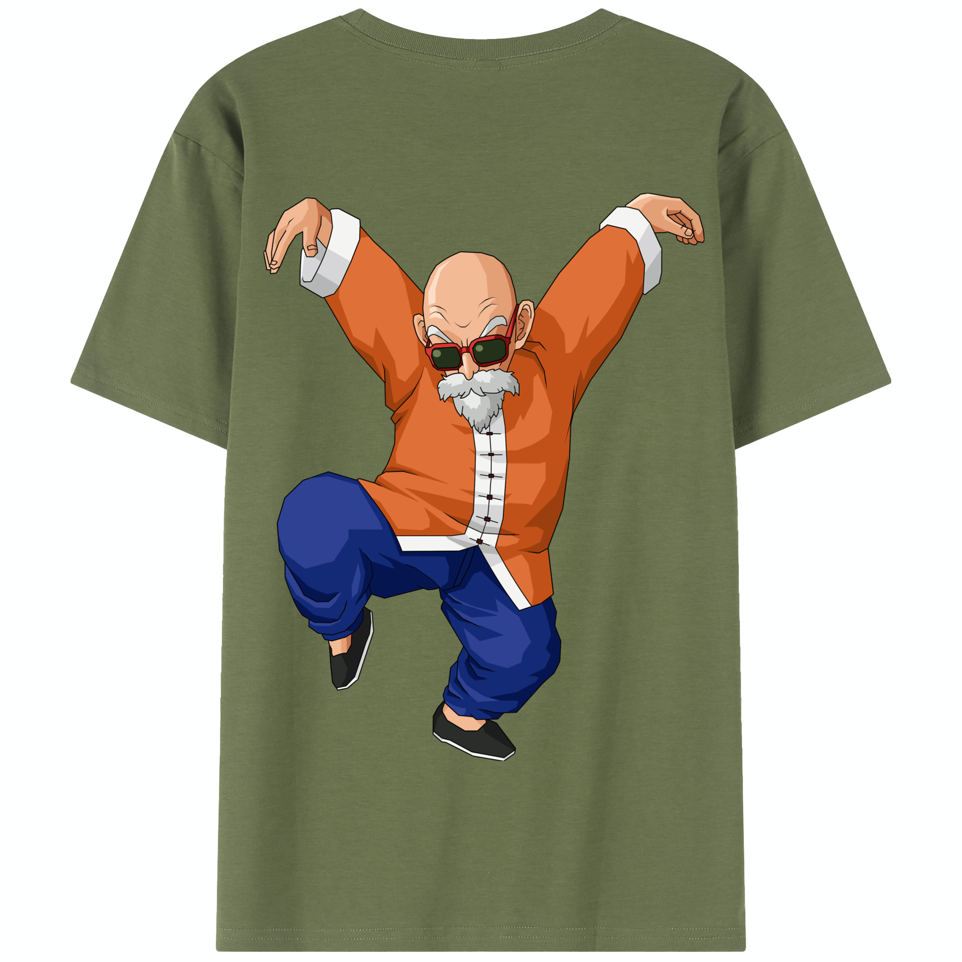 （画像用） ドラゴンボール 亀仙人（かめせんにん） DRAGON BALL Master Roshi Kame Sennin 綿100％半袖Tシャツ（背面プリント）